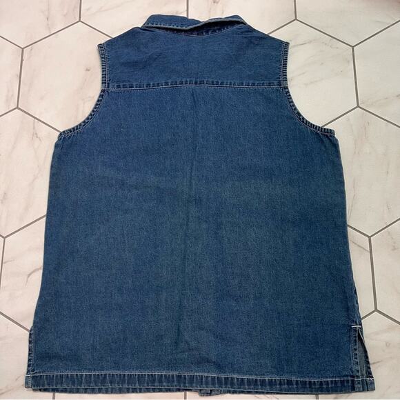 Cabin Creek Vintage Sleeveless Embroidered Button Front Denim Top Size Small - Picture 7 of 8